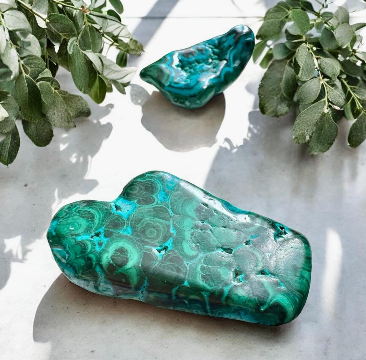 Malachite Chrysocolla Crystal: Rare Healing Stone Display - Luna by Louise