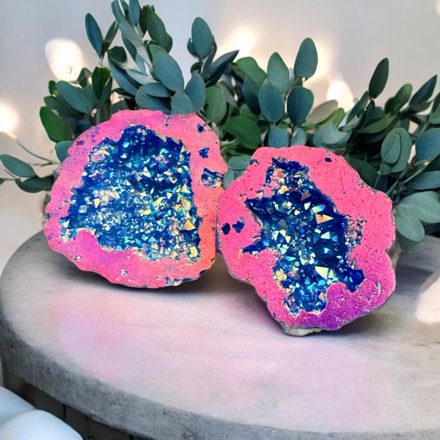 Aura Geode Gift Box: Radiant Rainbow Crystal, Magical Keepsake