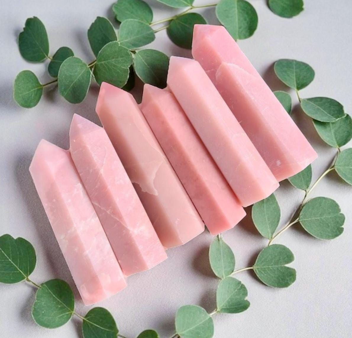 Pink Opal Crystal Tower: Healing Gemstone Obelisk