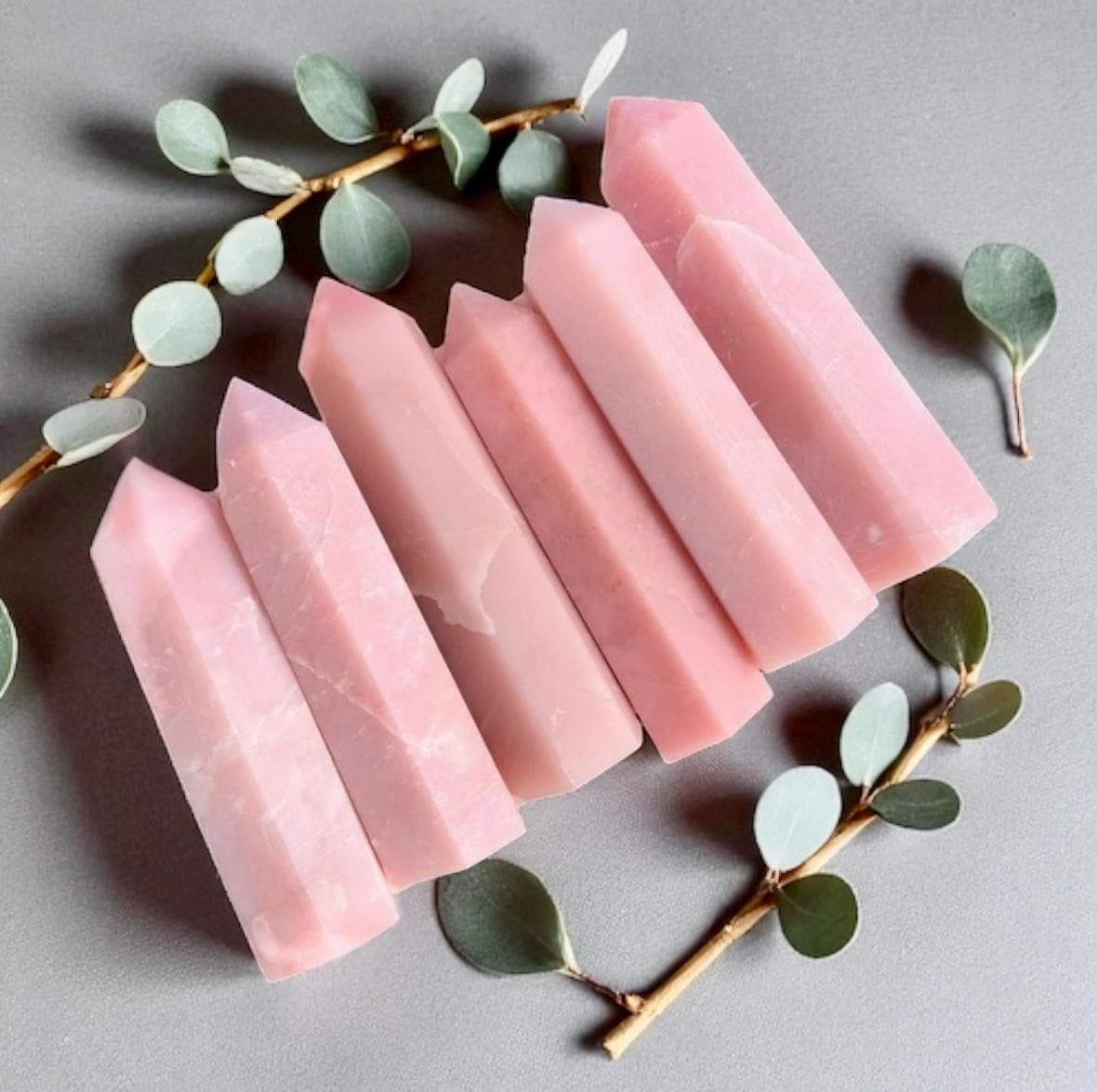 Pink Opal Crystal Tower: Healing Gemstone Obelisk