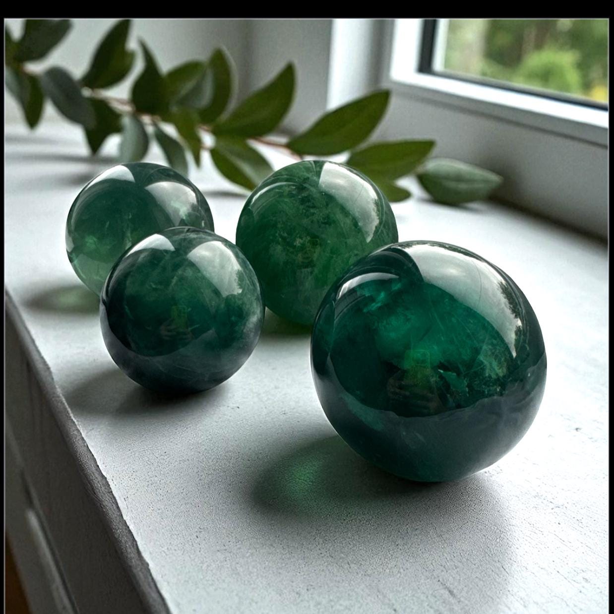 Green Fluorite Sphere: Polished Crystal Ball (70mm)
