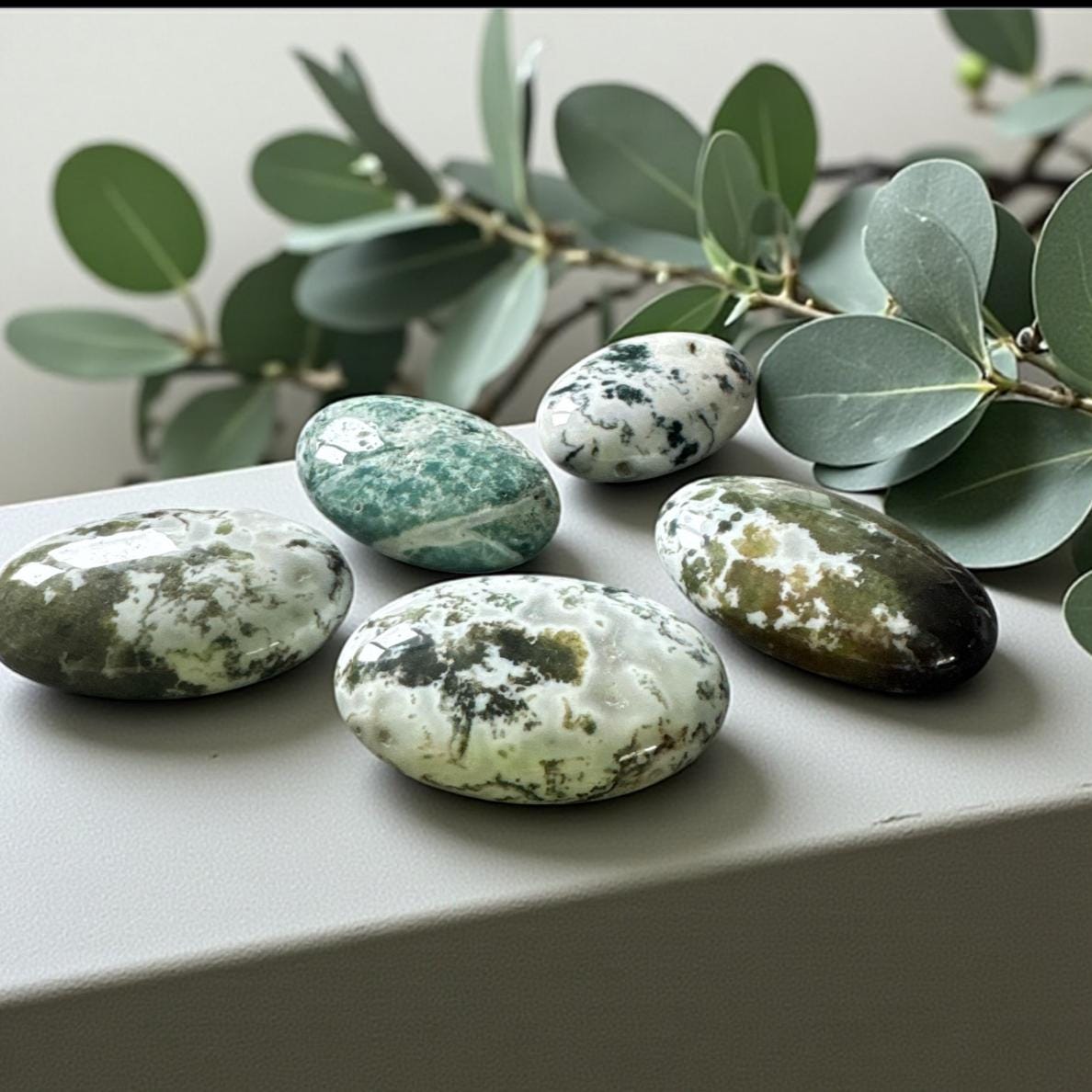 Moss Agate Palm Stone: Nurturing Earth Energy Crystal