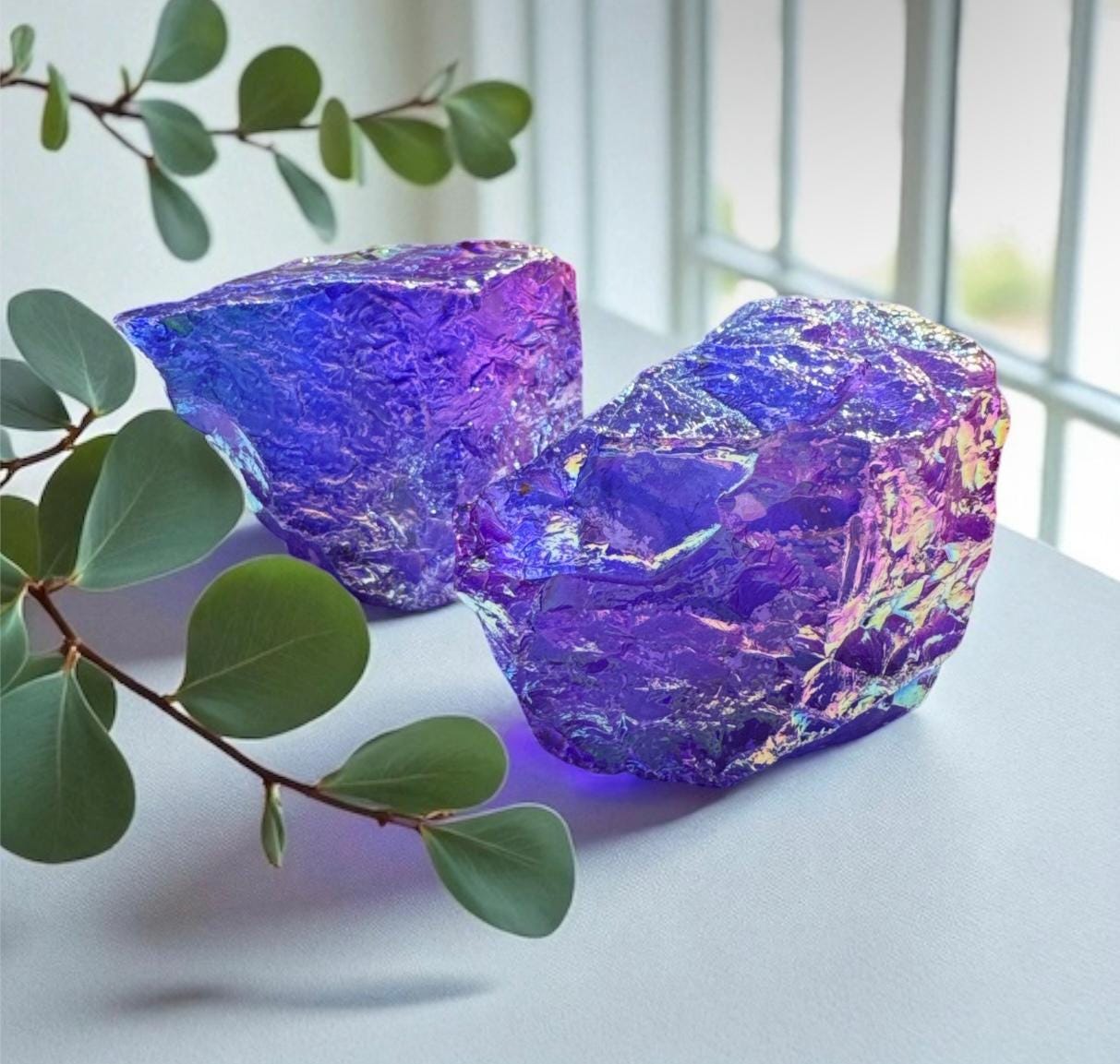 Purple Aura Quartz Crystal: Iridescent Healing Stone