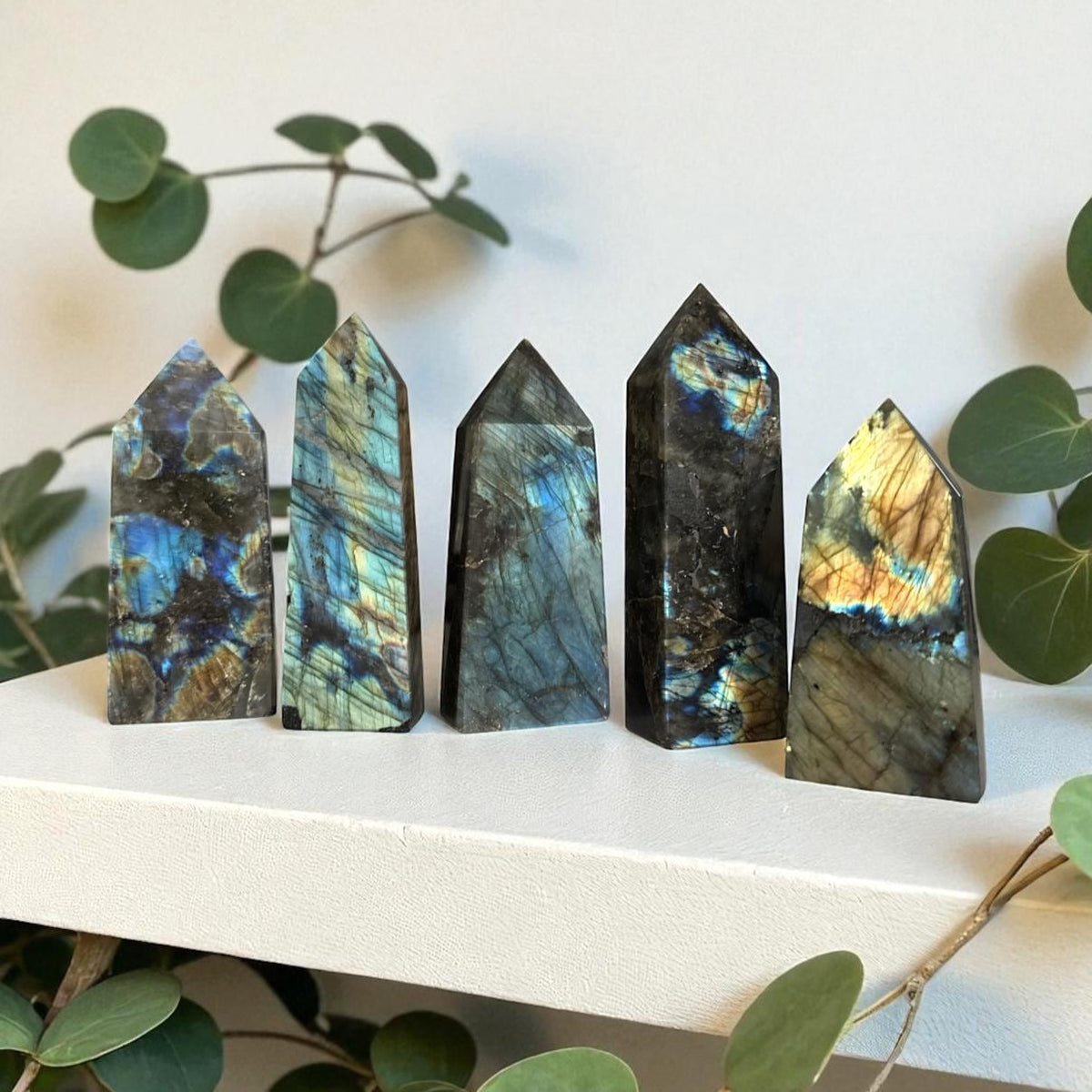 Mini Labradorite Super Flashy Obelisk Tower: Intuition Crystal - Luna by Louise