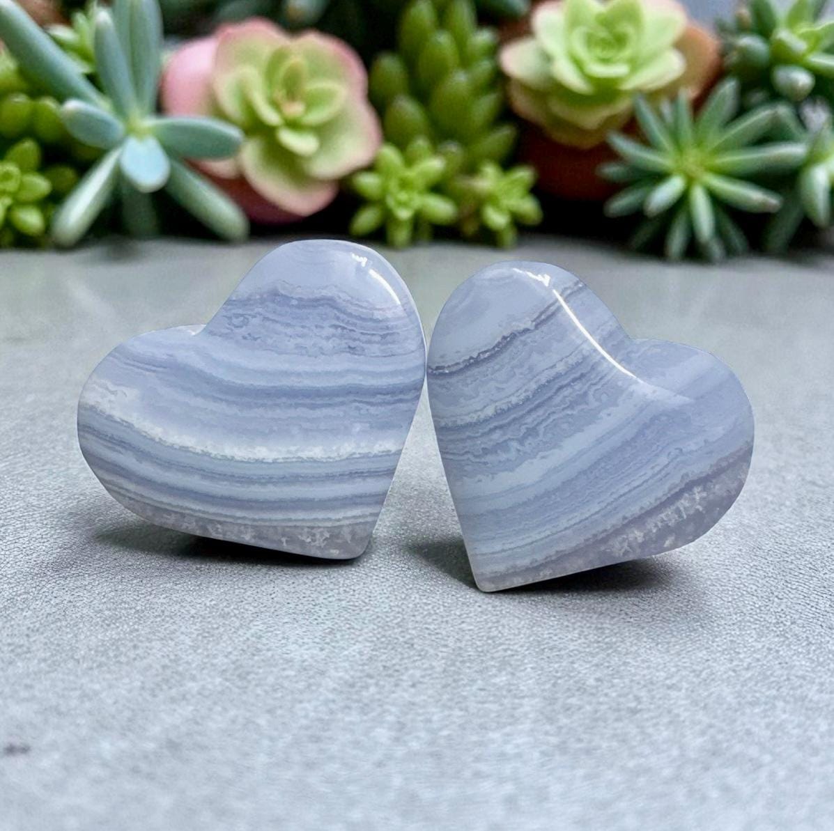 Blue Lace Agate Heart Carving – Calming Energy Stone, Luna by Louise, Crystal Shop UK