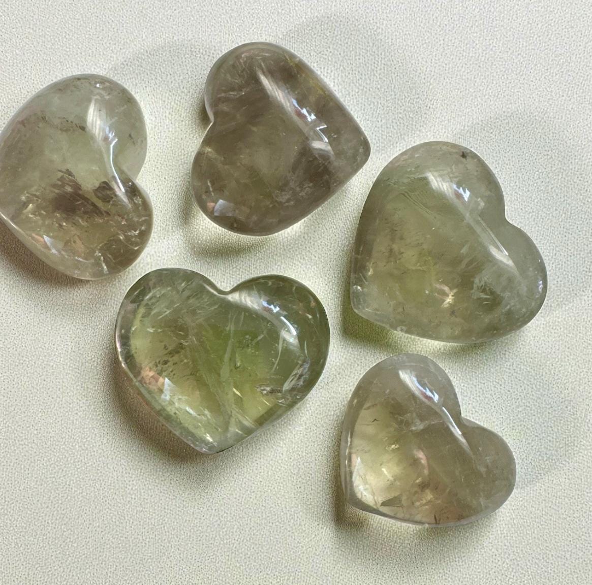 Prasiolite Green Amethyst Heart Carving: Crystal of Love & Healing