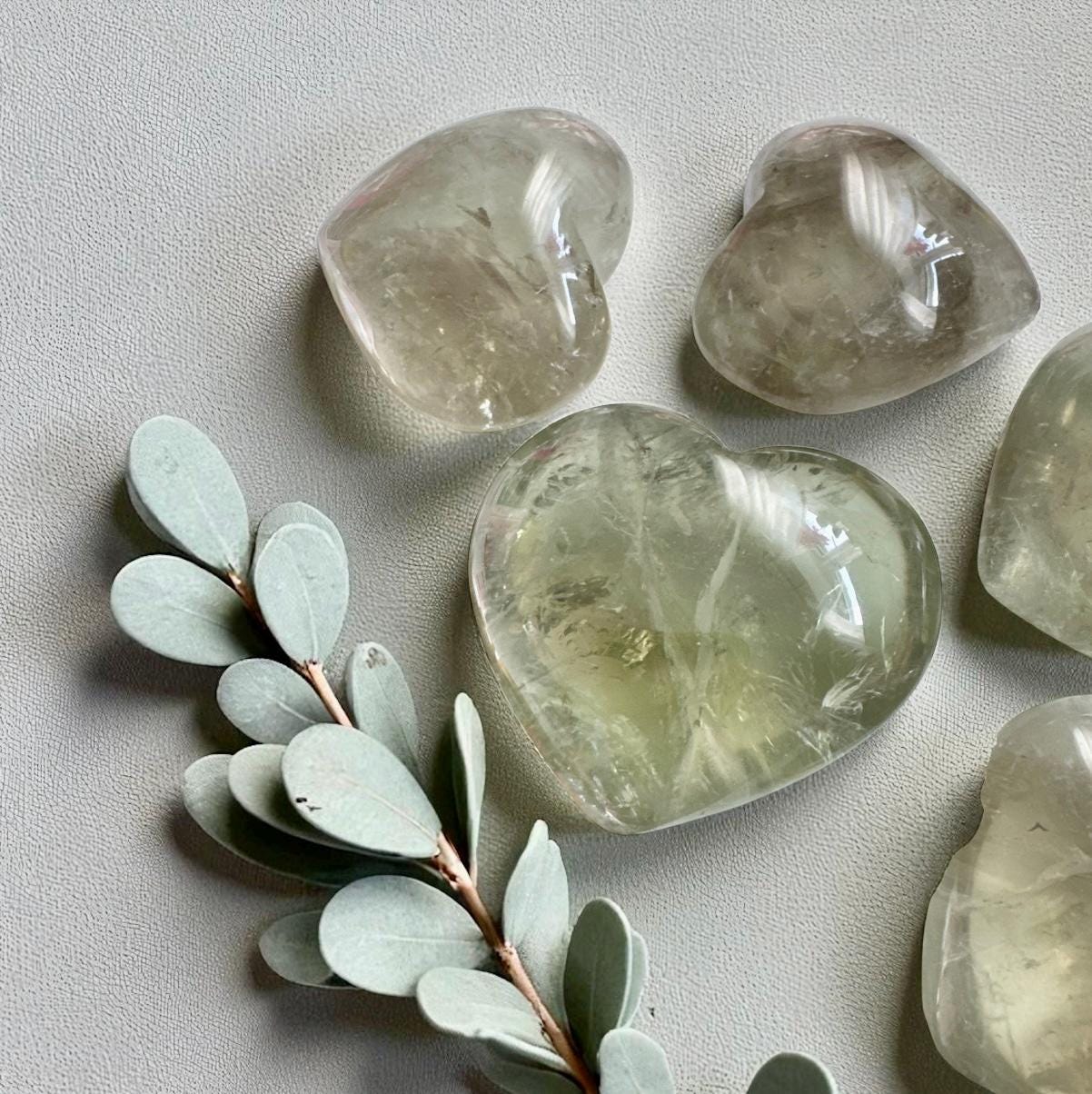 Prasiolite Green Amethyst Heart Carving: Crystal of Love & Healing