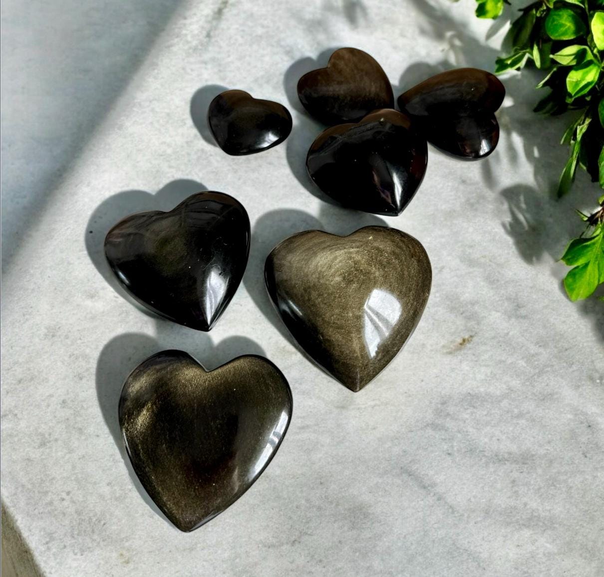 Obsidian Gold Sheen Crystal Heart. Luna by Louise, Crystal Shop UK