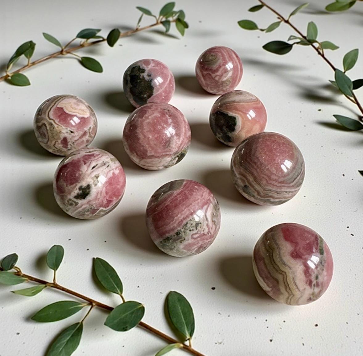 Grade AA Rhodochrosite Mini Sphere: Emotional Healing Crystal 16mm-22mm