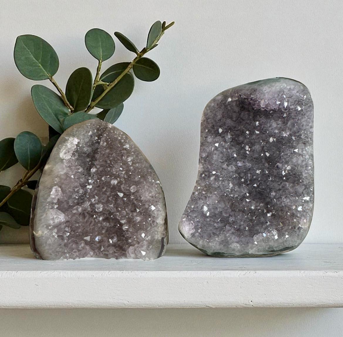 Natural Amethyst Crystal Cluster: Healing Standing Stone for Calm