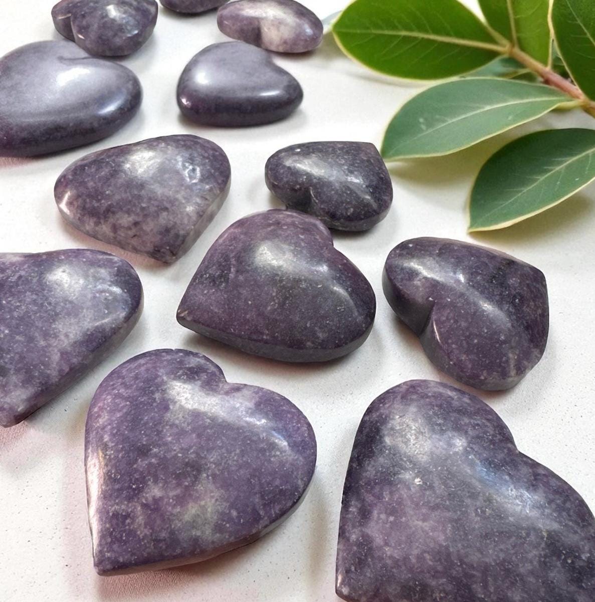 Lepidolite Crystal Heart: Calming Lilac Carving - Luna by Louise