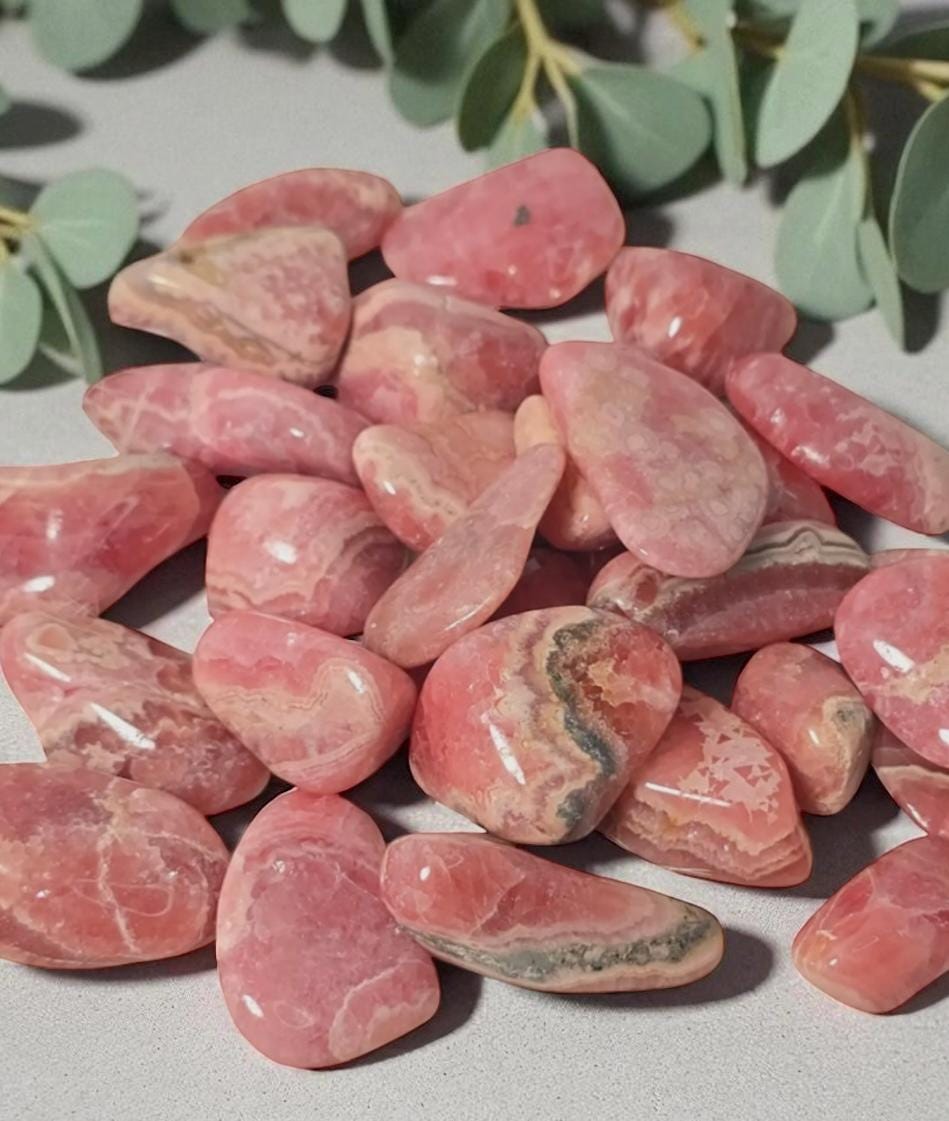 Rhodochrosite Tumble Stone – Pocket Crystal for Love, Compassion & Emotional Healing | Polished Healing Gemstone