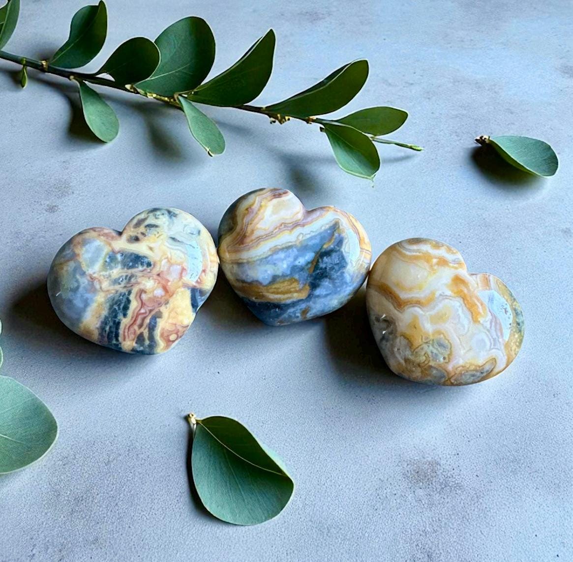 Polished Crazy Lace Agate Heart: Joy, Positivity, Healing Stone