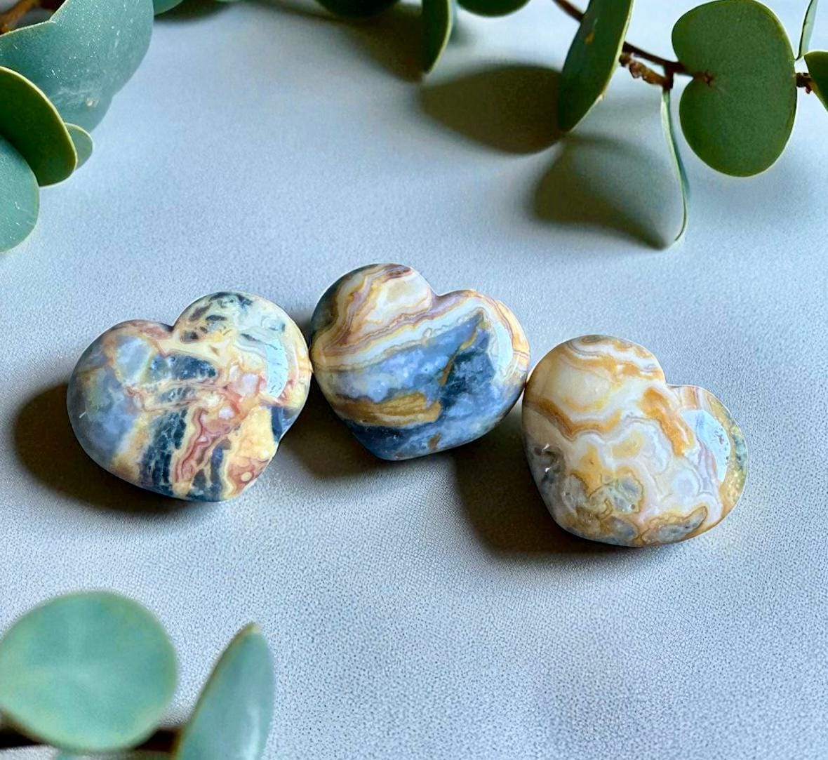 Crazy Lace Agate Heart 40mm – Polished Crystal for Joy, Positivity & Emotional Balance | Agate Healing Stone Gift