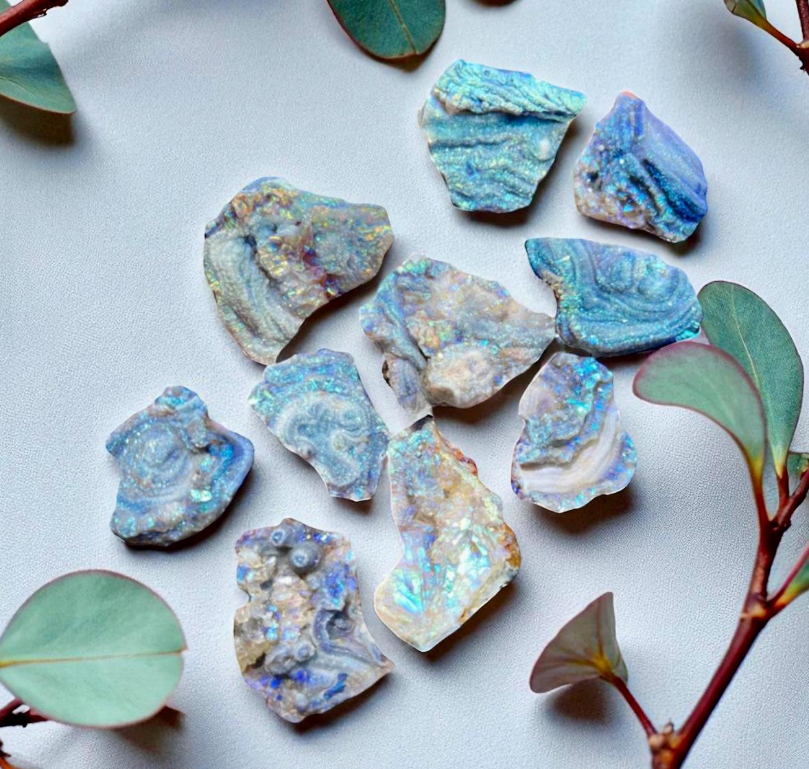 Angel Aura Chalcedony Crystal: Iridescent Healing Stone for Spiritual Balance