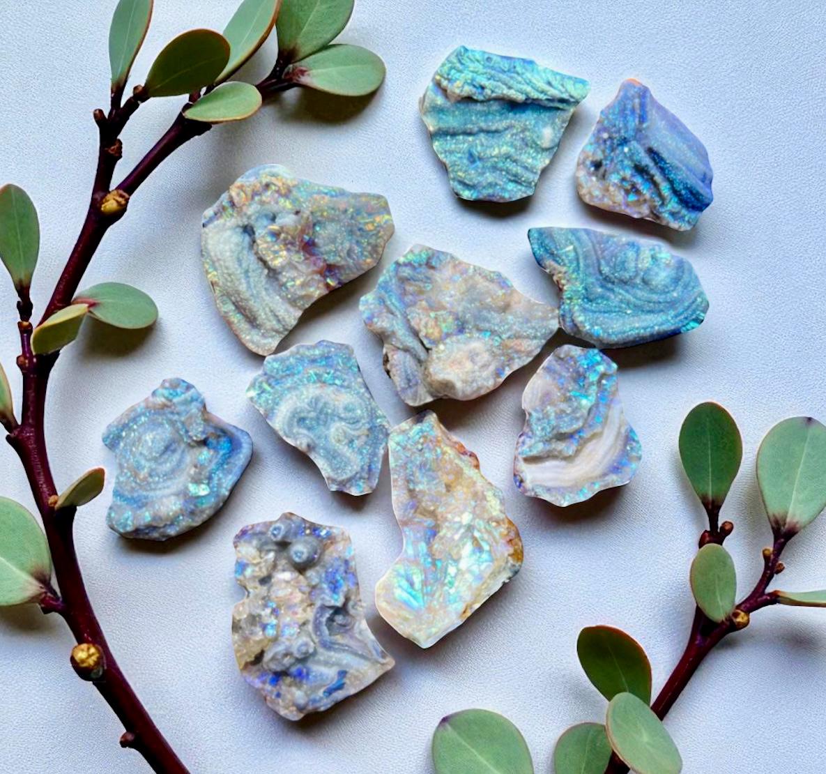 Angel Aura Chalcedony Crystal: Iridescent Healing Stone for Spiritual Balance