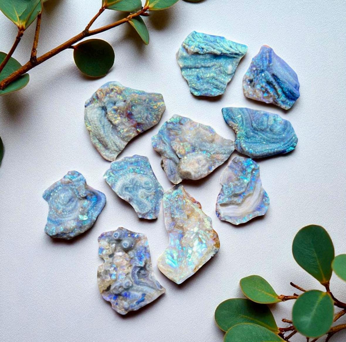 Angel Aura Chalcedony Crystal – Iridescent Healing Stone for Calm, Joy & Spiritual Balance | Aura Crystal Gift