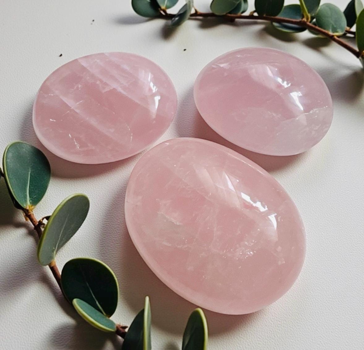 Rose Quartz Palm Stone: Love and Compassion Healing Crystal