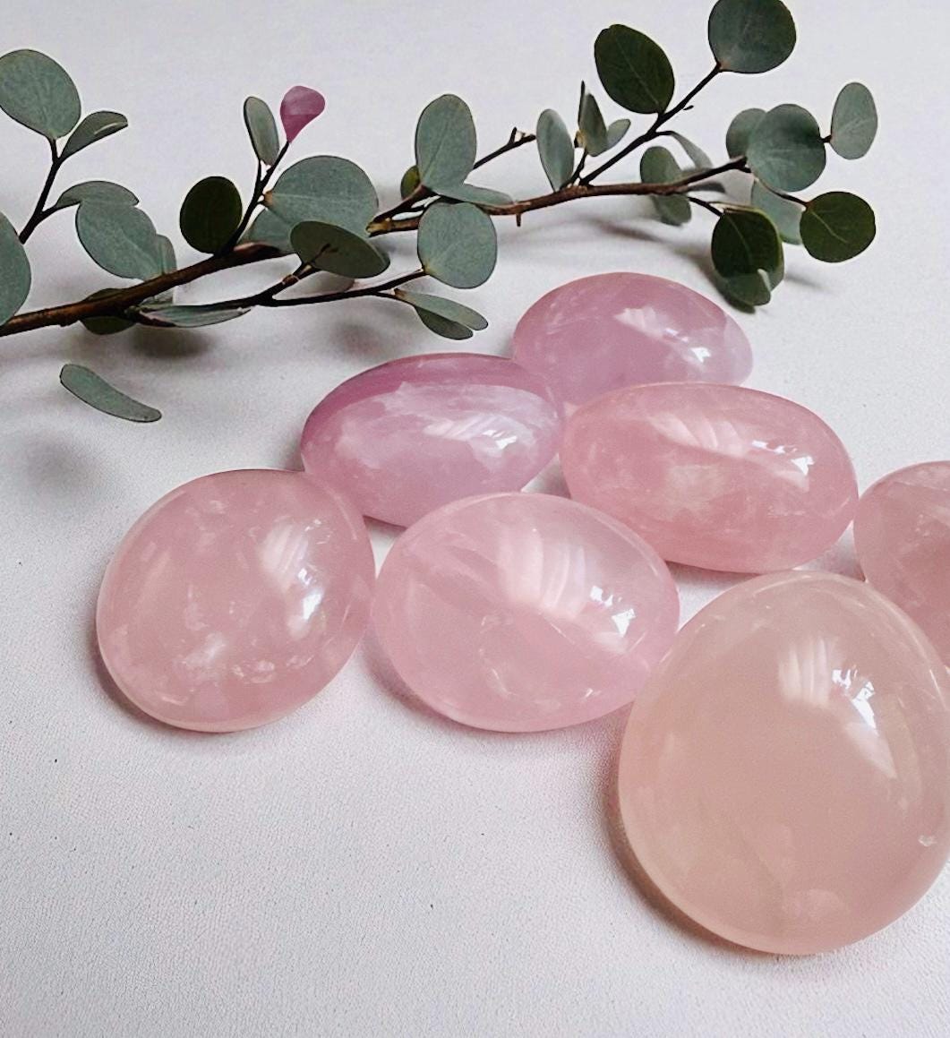Rose Quartz Palm Stone: Love and Compassion Healing Crystal