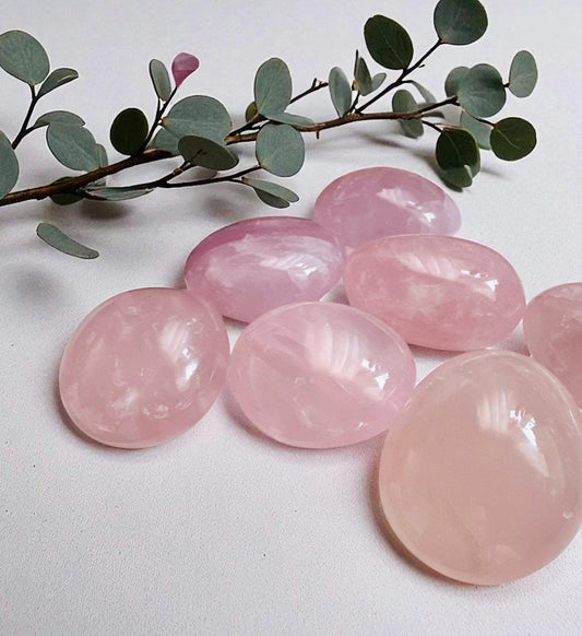 Rose Quartz Palm Stone: Love and Compassion Healing Crystal