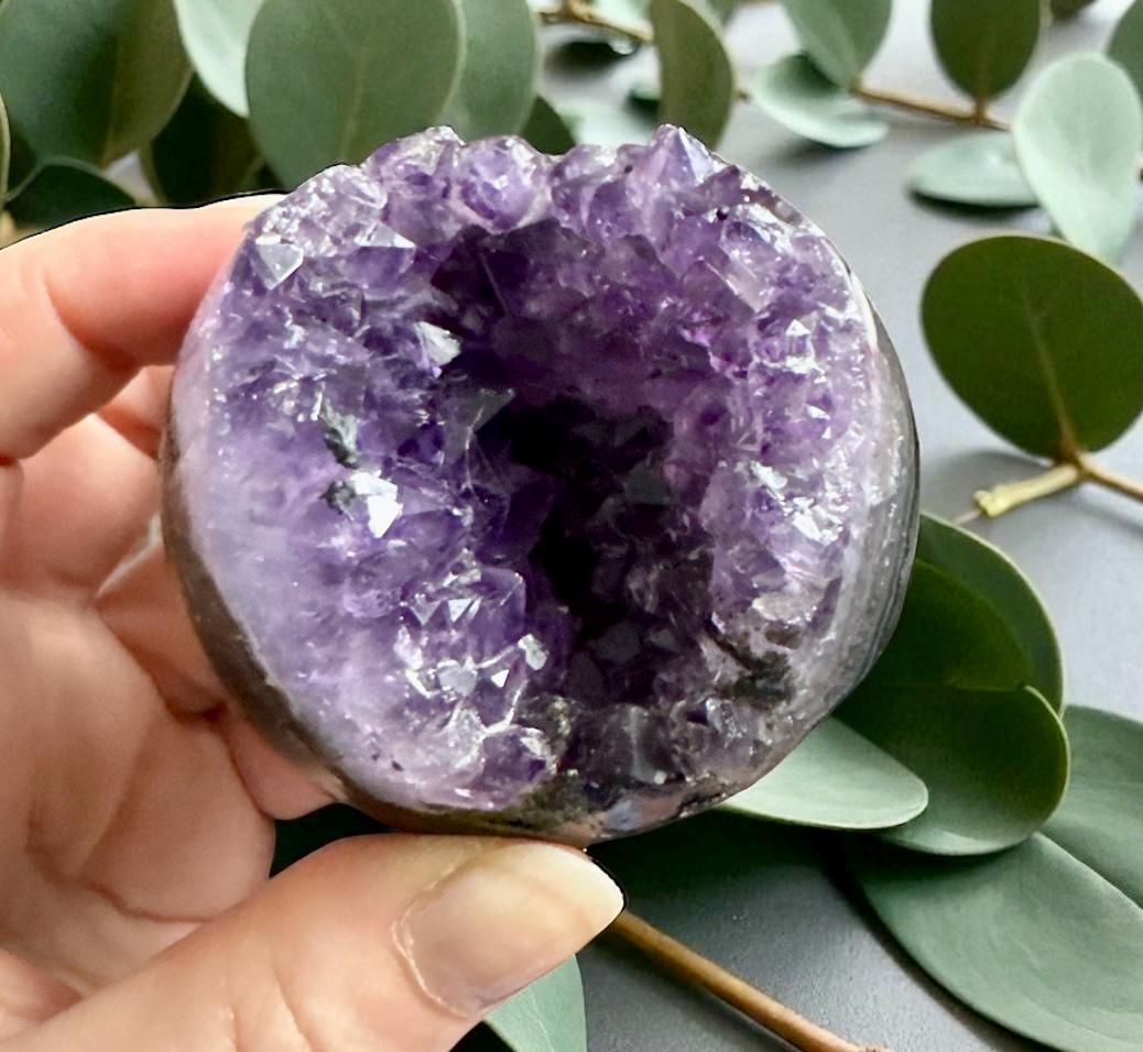 Dark Amethyst Crystal Cluster Sphere: Spiritual Protection, Luna by Louise