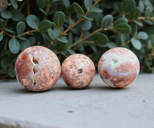 Pink Agate Sphere - Luna by Louise, Crystal Shop UK | Grounding Energy and Heart Healing
