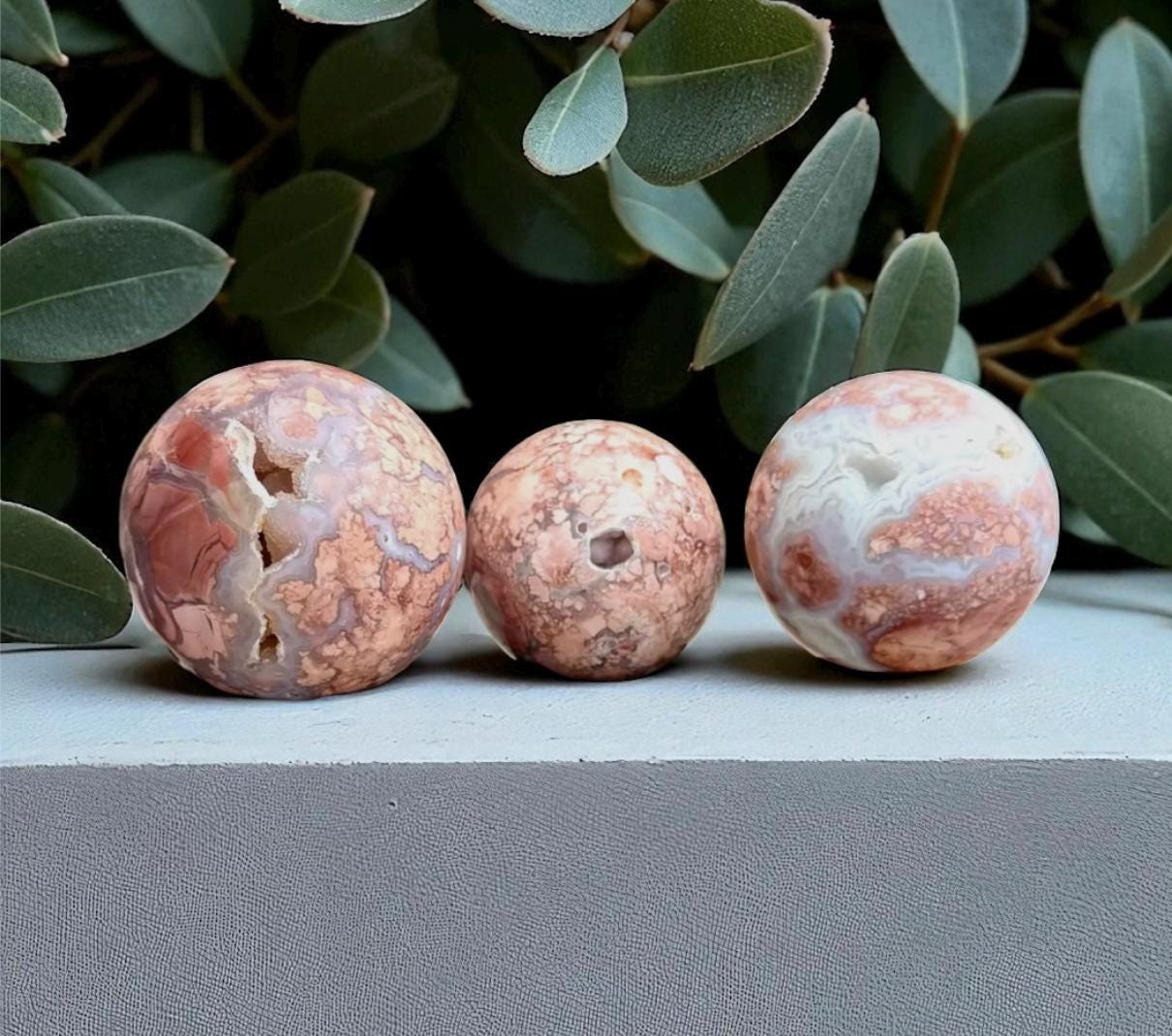 Pink Agate Sphere - Luna by Louise, Crystal Shop UK | Grounding Energy and Heart Healing
