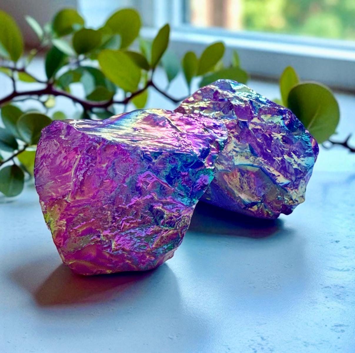 Purple Aura Quartz Crystal: Iridescent Healing Stone
