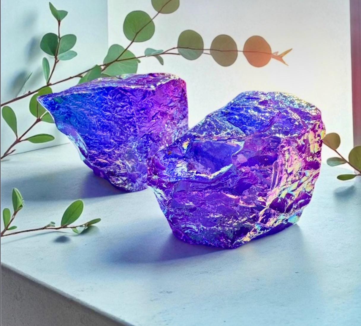 Purple Aura Quartz Crystal: Iridescent Healing Stone