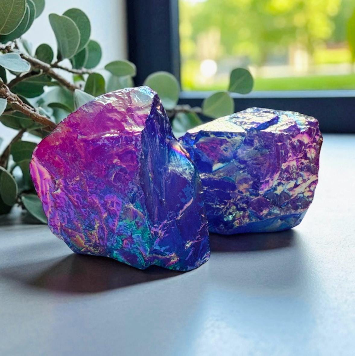 Purple Aura Quartz Crystal: Iridescent Healing Stone