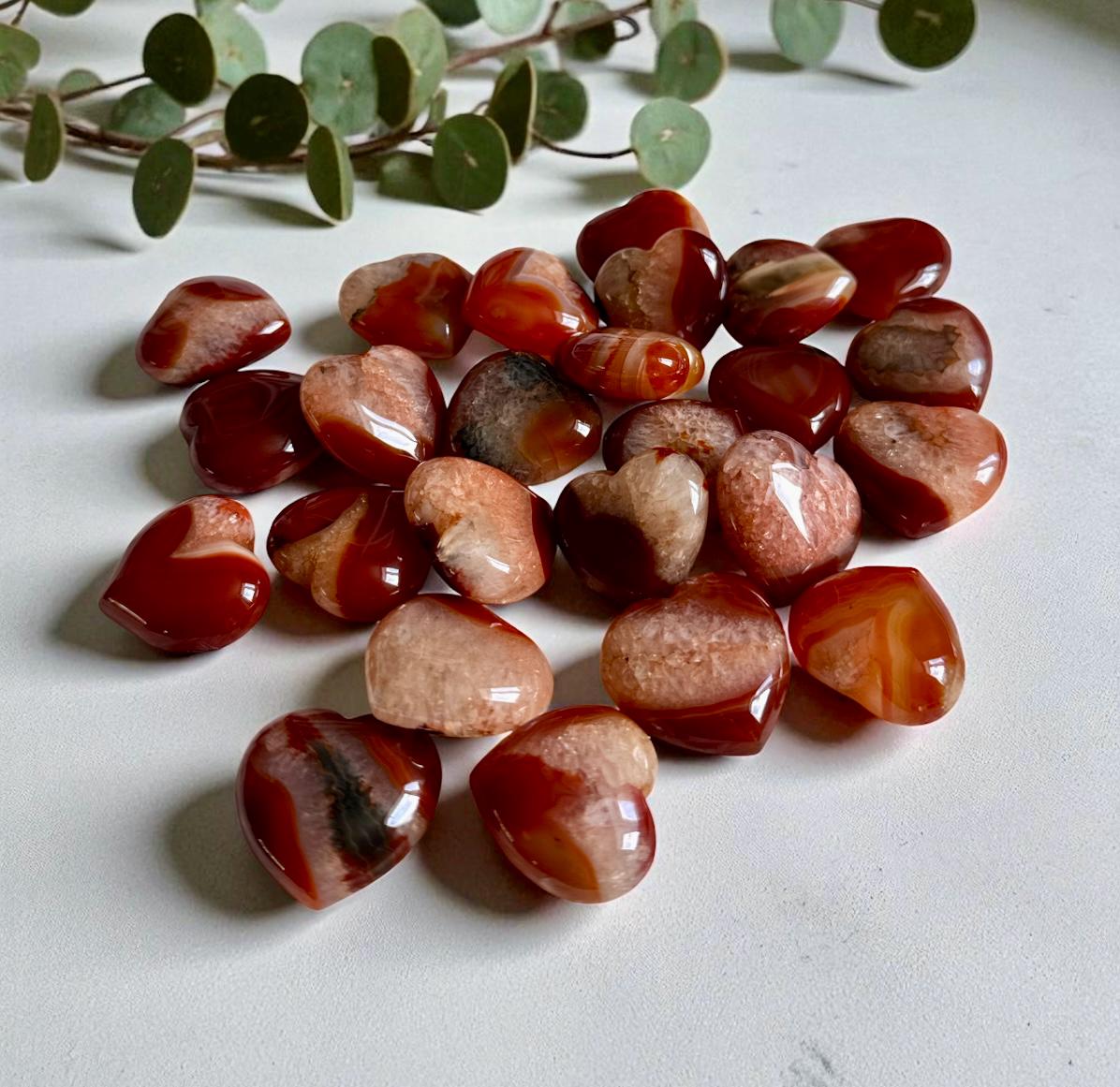 Carnelian Druzy "1" Crystal Heart: Energizing Gemstone