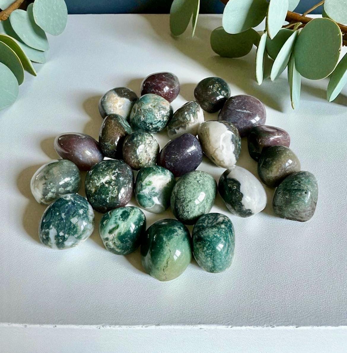 Moss Agate Spherical Tumble Stone | Nurturing Earth Energy in Every Stone