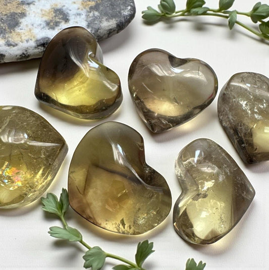 Smokey Citrine Heart Carved Crystal: Joy, Abundance & Solar Energy