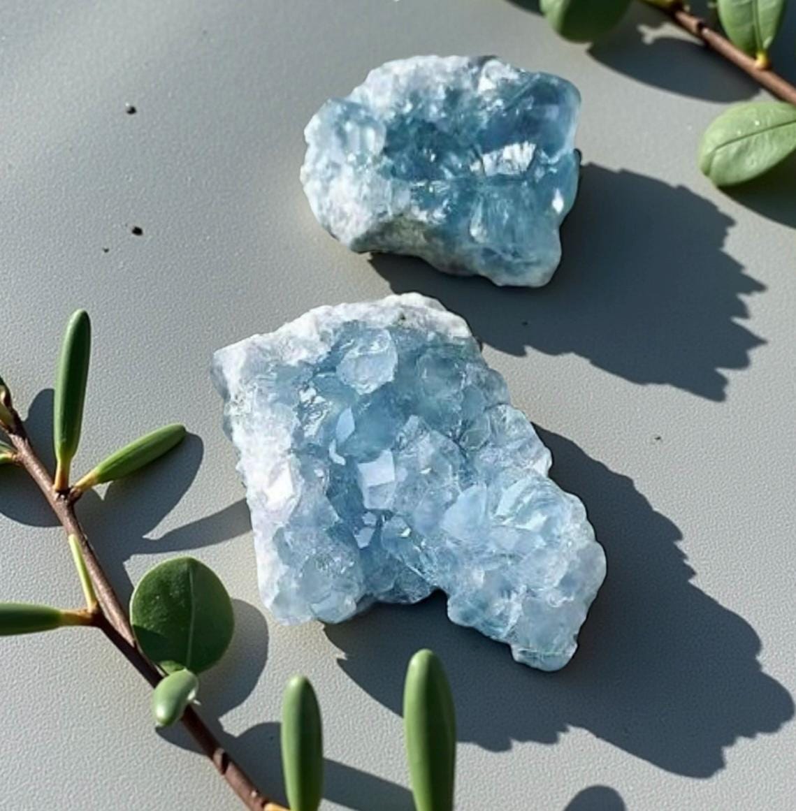 Celestite Clusters ( Medium ) Luna by Louise, Crystal Shop UK | Calming Celestial Crystal for Serenity