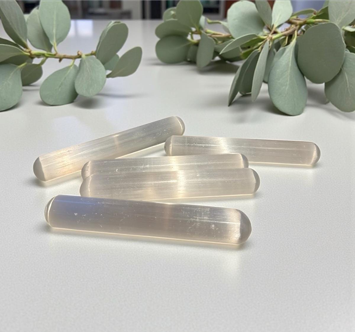 Selenite Crystal Wand: Spar Stone for Clearing & Charging. 15cm approx