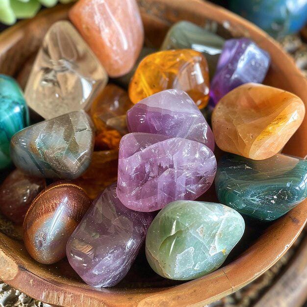 Luxury Crystal Tumble Stone Gift Set - Approx 6-8 Healing Crystals, 100g