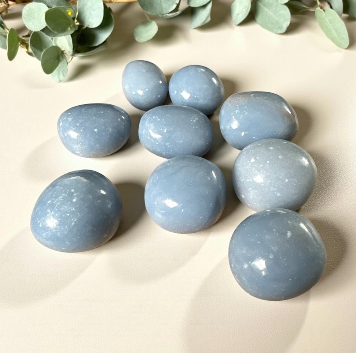 Angelite Tumble Stone – Peace, Serenity & Angelic Connection | Luna by Louise, Crystal Shop UK