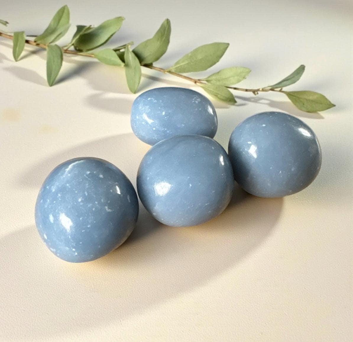 Angelite Tumble Stone – Peace, Serenity & Angelic Connection | Luna by Louise, Crystal Shop UK