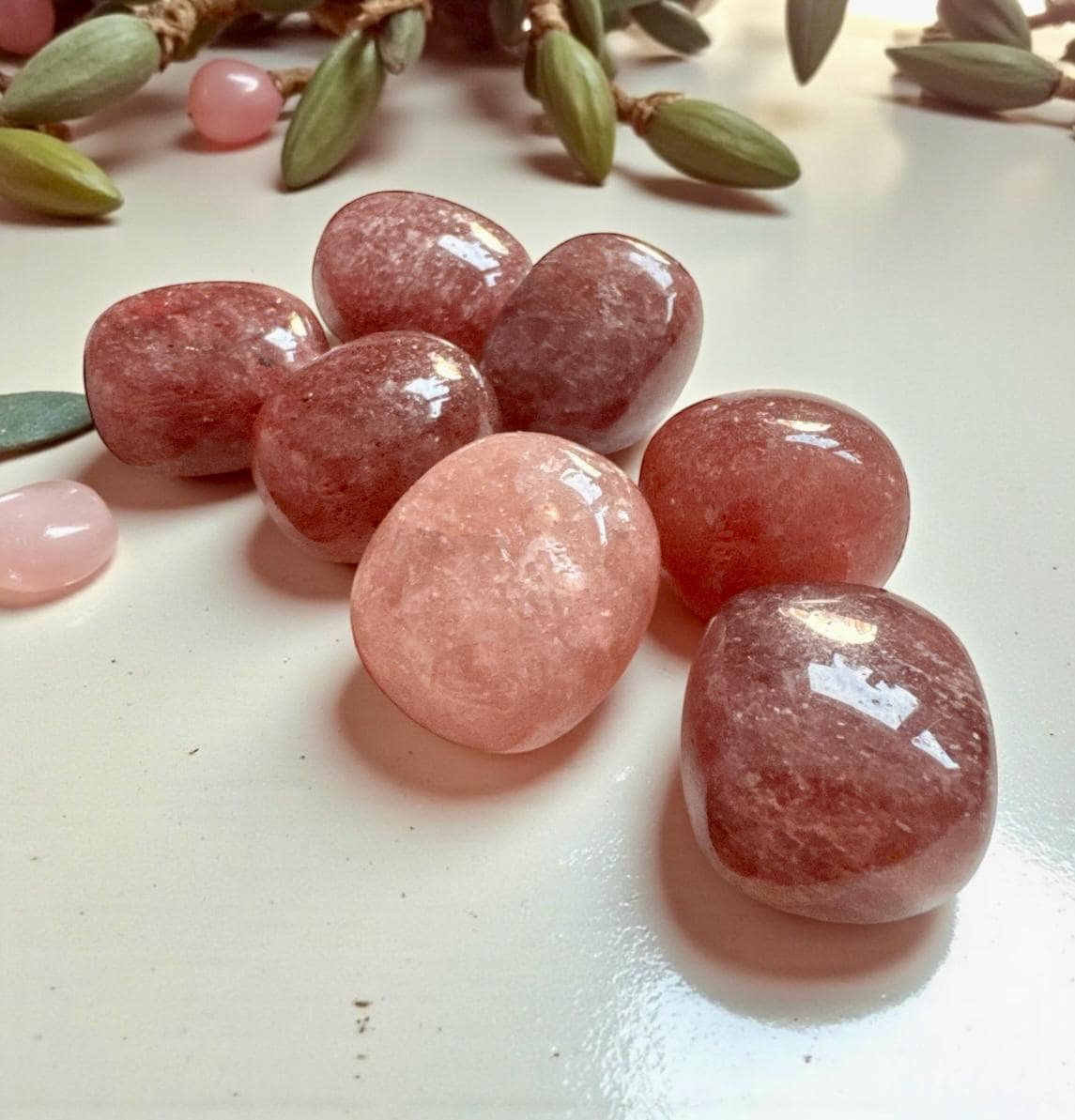 Strawberry Quartz Tumble Stone – Love, Joy & Positivity | Luna by Louise, Crystal Shop UK