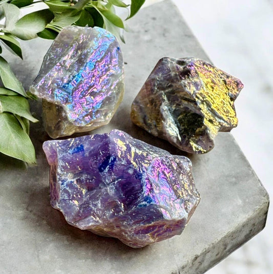 Amethyst Aura Raw Crystal Piece – Ethereal Beauty | Luna by Louise, Crystal Shop UK