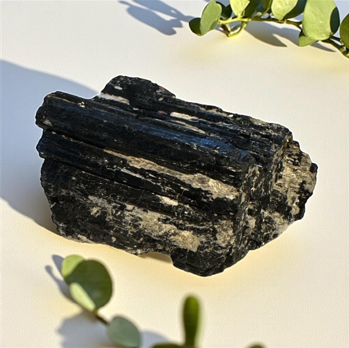 Black Tourmaline with Mica: Protection Crystal Piece