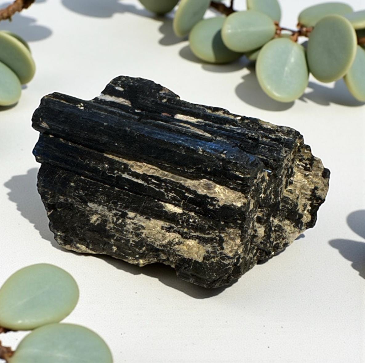 Black Tourmaline with Mica: Protection Crystal Piece
