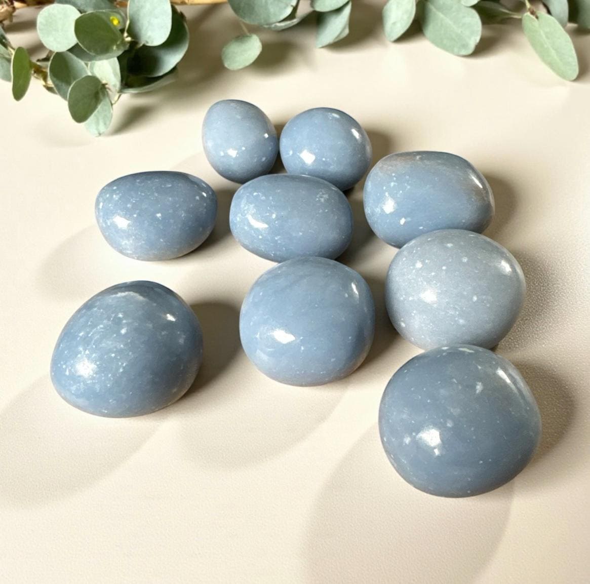 Angelite Tumble Stone – Peace, Serenity & Angelic Connection | Luna by Louise, Crystal Shop UK
