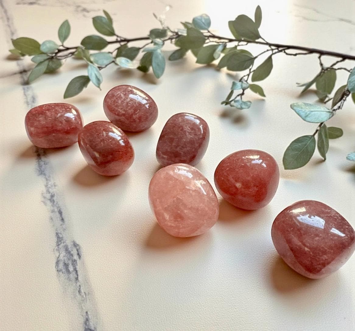 Strawberry Quartz Tumble Stone – Love, Joy & Positivity | Luna by Louise, Crystal Shop UK