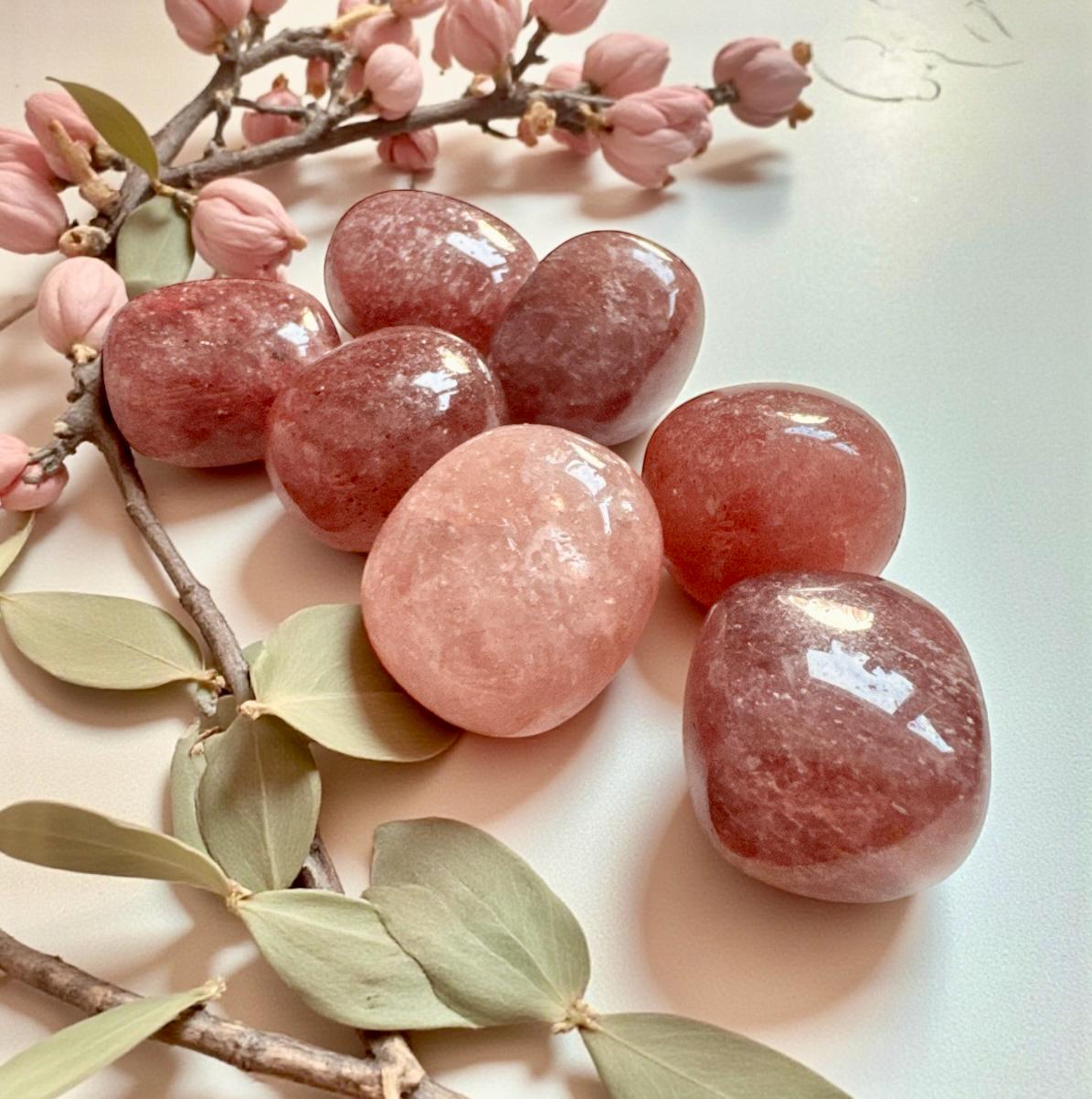Strawberry Quartz Tumble Stone – Love, Joy & Positivity | Luna by Louise, Crystal Shop UK