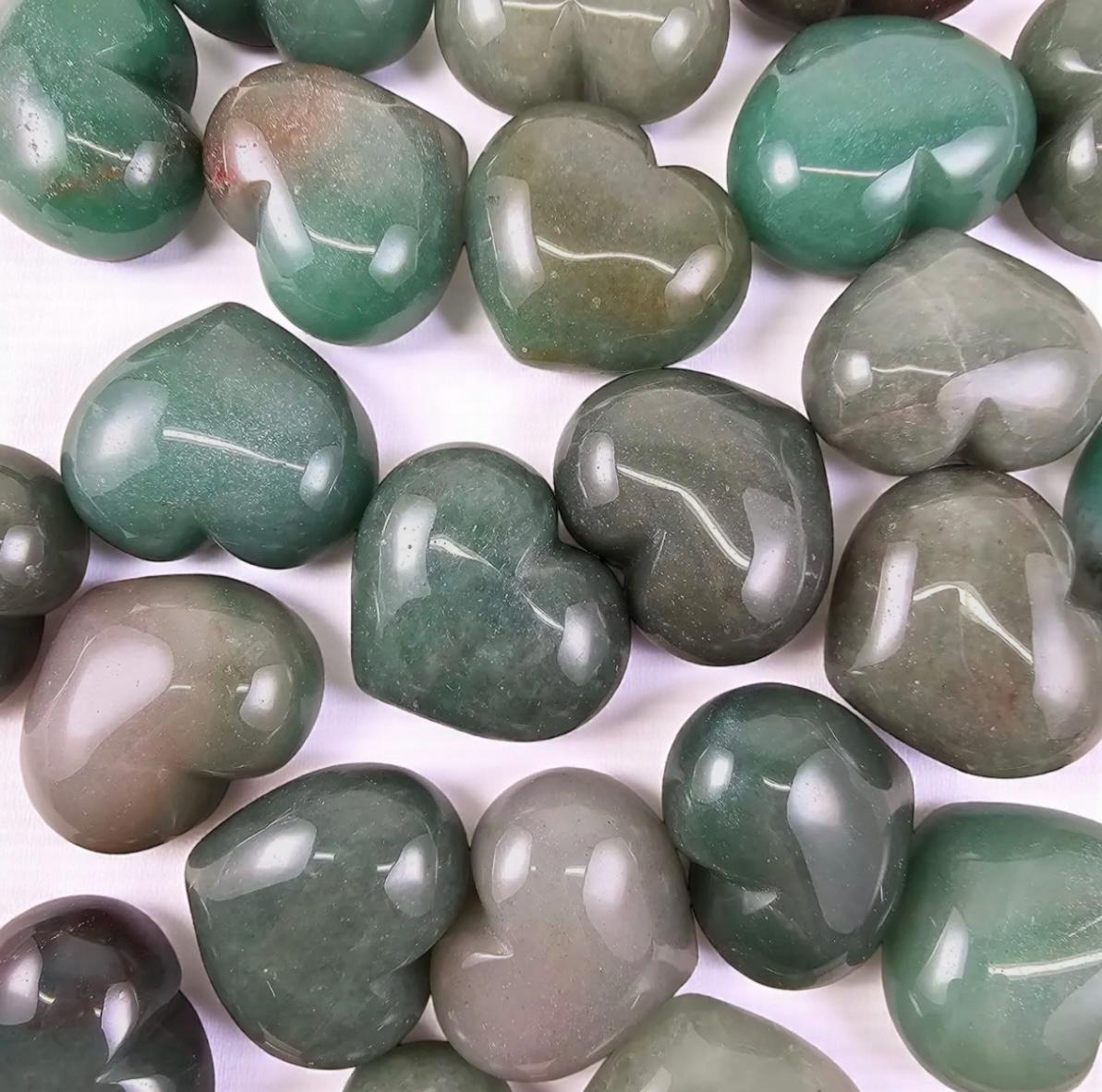 Aventurine Heart Carving (40mm) – Stone of Luck & Prosperity | Luna by Louise, Crystal Shop UK