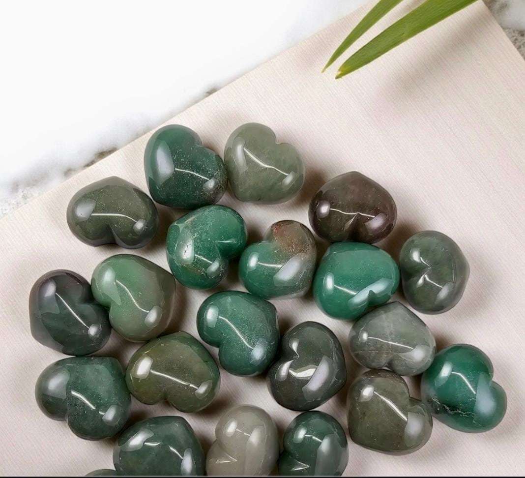 Aventurine Heart Carving (40mm) – Stone of Luck & Prosperity | Luna by Louise, Crystal Shop UK