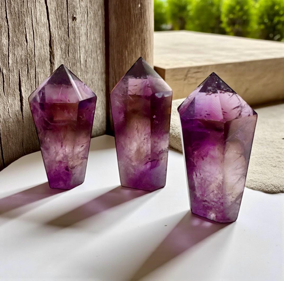 Bahia Amethyst Dragon Tooth Obelisk Tower. "3-4” Deep Purple, Spiritual Calm