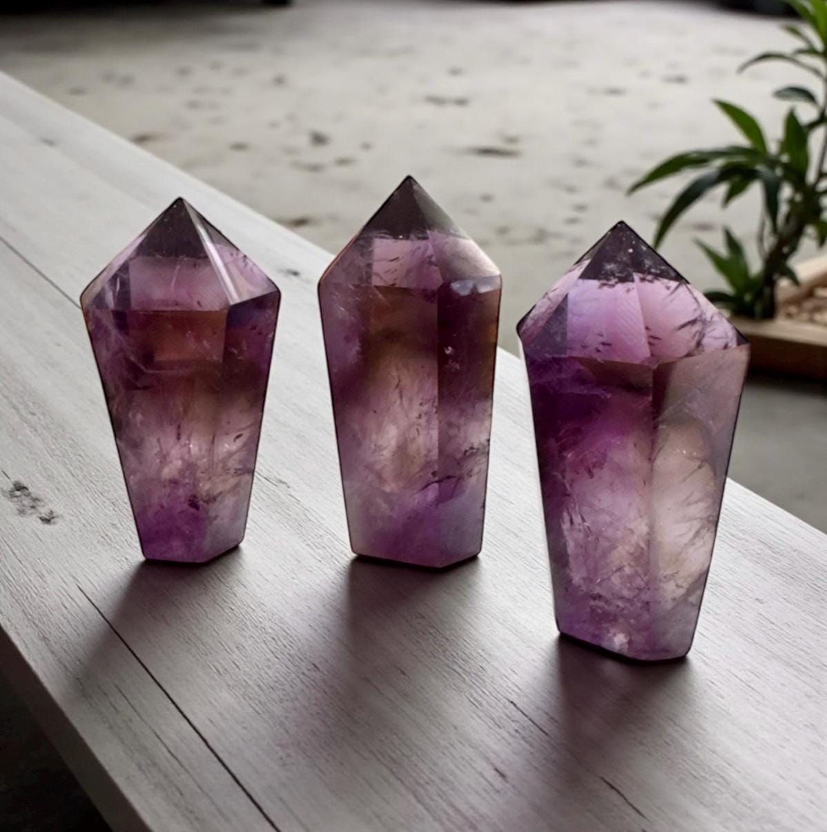 Bahia Amethyst Dragon Tooth Obelisk Tower. "3-4” Deep Purple, Spiritual Calm