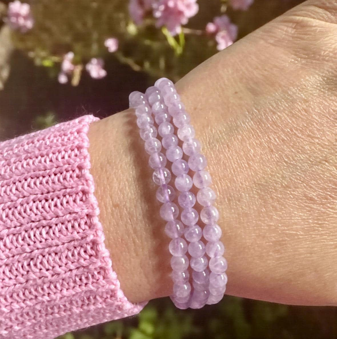 Lilac Amethyst Crystal Bracelet • Stress Relief, Calm (7.5")
